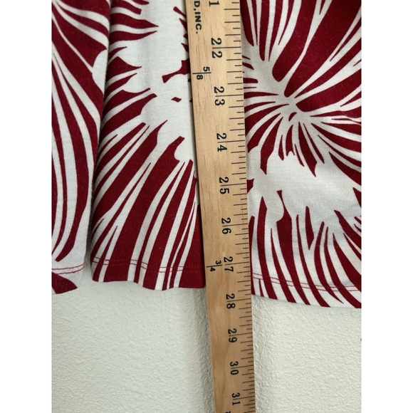 Women's Tommy Bahama Long Sleeve Shirt Top Large Unique Pattern Runched Side - Picture 6 of 7